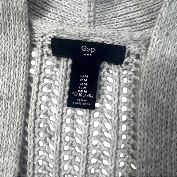 GAP Long Open Grey Cadigan Sweater Sz M - Picture 9 of 13